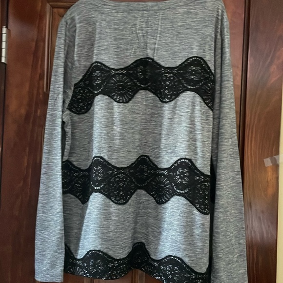Knit long sleeves lace top - Picture 3 of 3